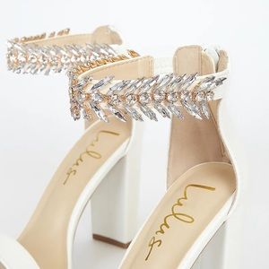 Lulu’s Mylan White Ankle Strap Heels